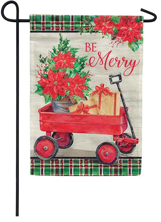 *EB Garden Flag - Christmas Wagon