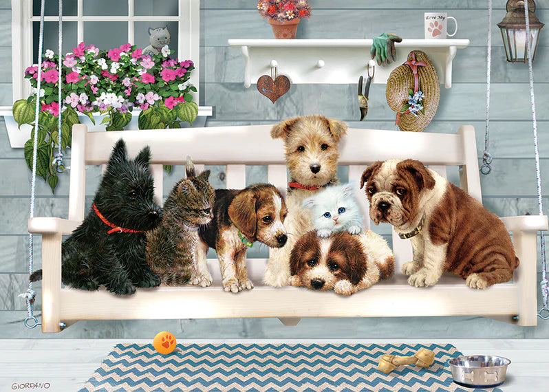 Tray Puzzle 35pc - Porch Swing Buddies (Puppies) 58885