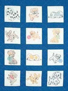 Nursery Quilt Block - Puppies
