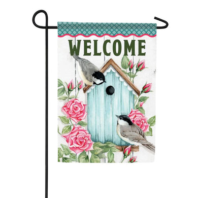 EB Garden Flag - Chickadees & Birdhouse