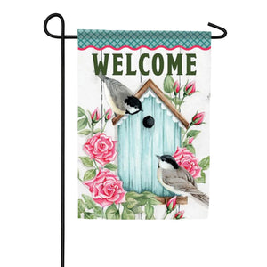 EB Garden Flag - Chickadees & Birdhouse
