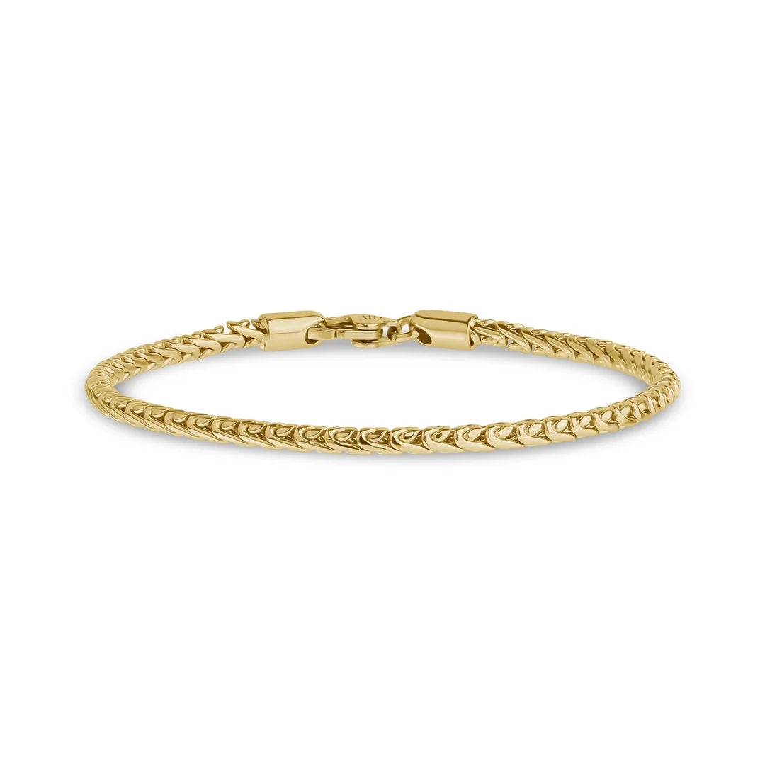 ARZ Bracelet - Gold Steel S-Link 3mm 7.5"