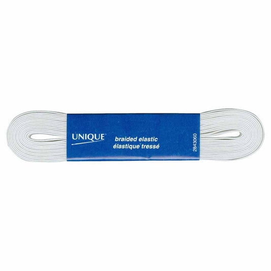 Unique Braided Elastic 6mm White 2843060