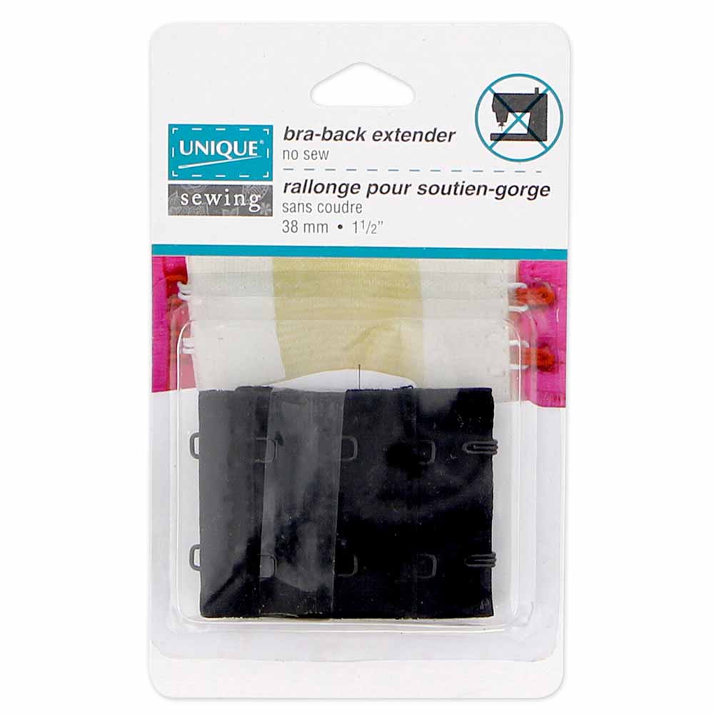 Unique Sewing Bra-Back Extender Black 38mm/1 1/2" 3044025