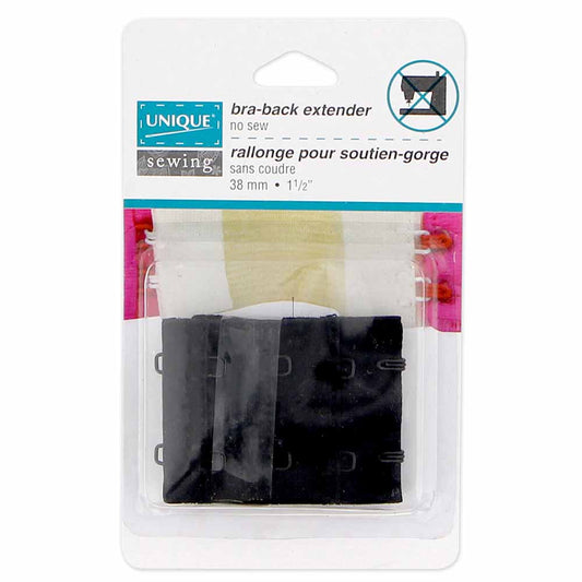 Unique Sewing Bra-Back Extender Black 38mm/1 1/2" 3044025
