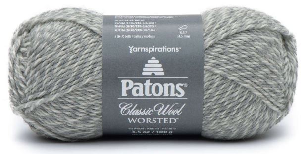 Patons Classic Wool Worsted 100g - Light Grey Marl 77251