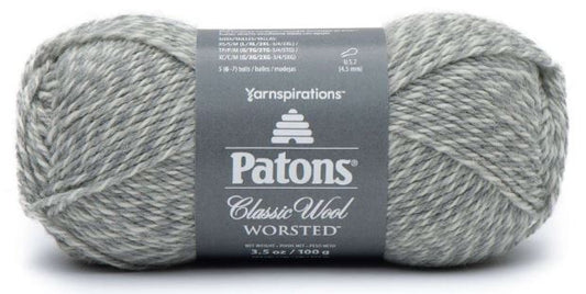 Patons Classic Wool Worsted 100g - Light Grey Marl 77251