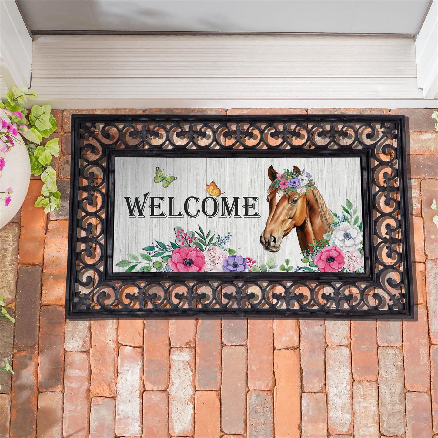 Sassafras Insert - Floral Horse Welcome