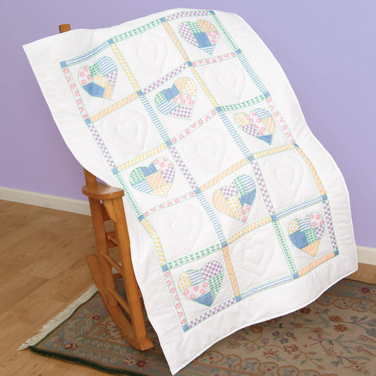 Lap Quilt Patchwork Hearts