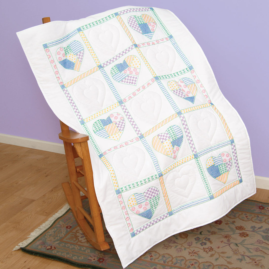 Lap Quilt Patchwork Hearts