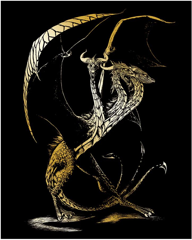 EGR Art Gold - 3 Head Dragon Sm