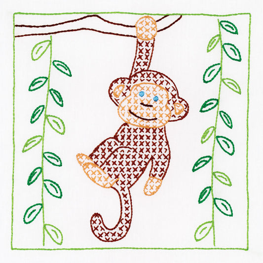 9" Quilt Block - Monkey 90