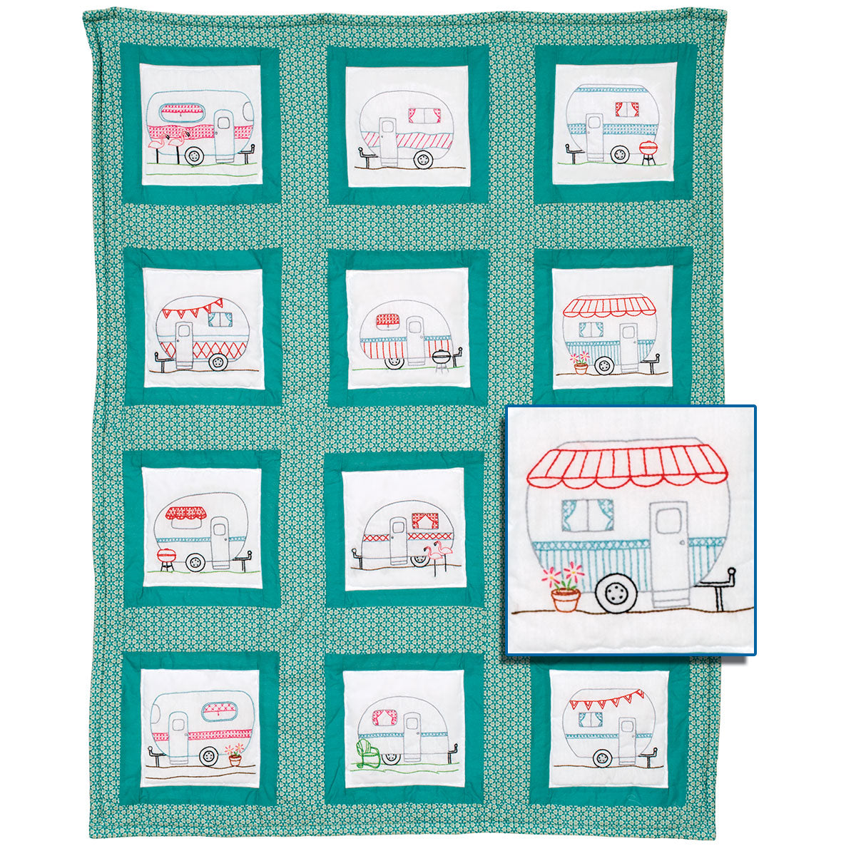 9" Quilt Blocks Campers 914