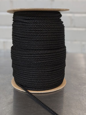 Braided Polycord Black 5mm 197_B