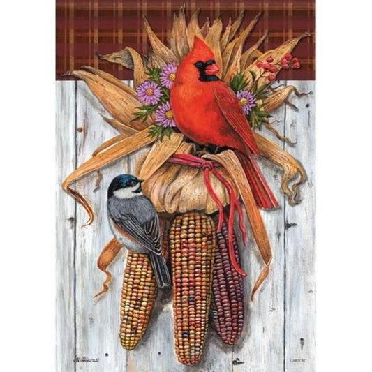 *EB Lg Flag - Indian Corn & Birds
