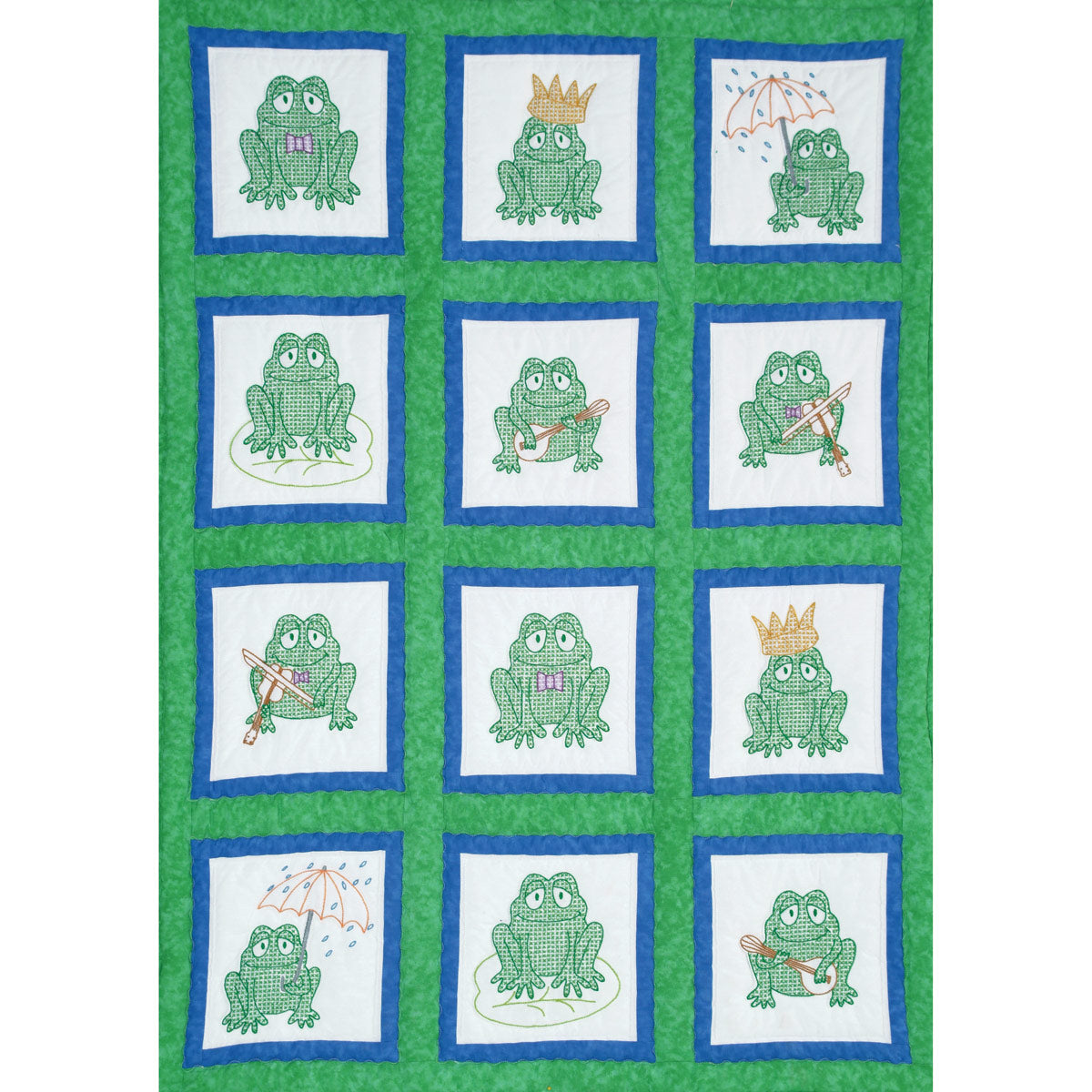9" Theme Quilt Blocks Frogs 527