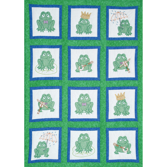 9" Theme Quilt Blocks Frogs 527