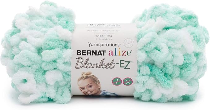 Bernat Alize Blanket 180g - White & Mint 37006