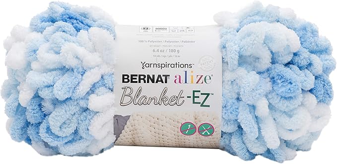 Bernat Alize Blanket 180g - White & Blue 37004