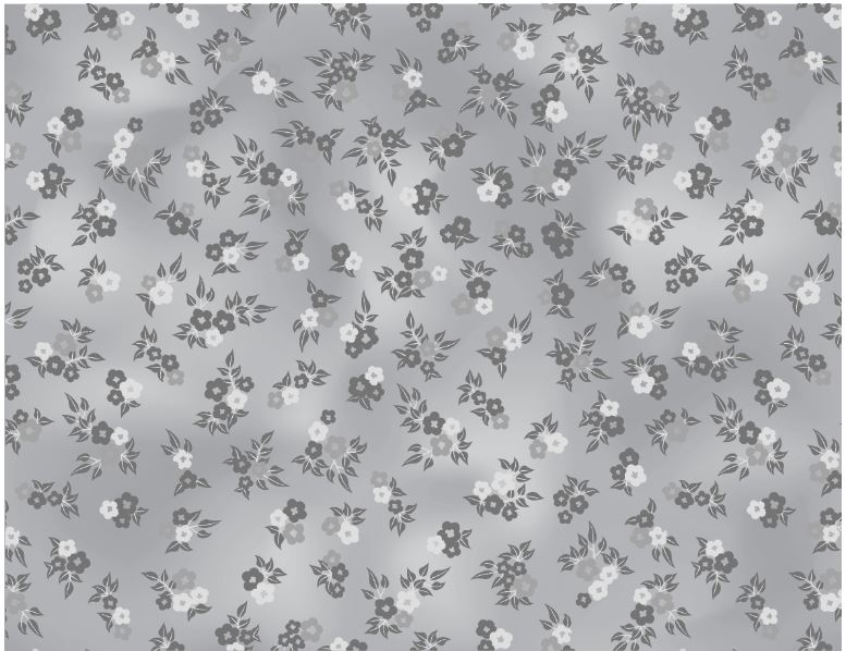 PM Printed 100% Cotton 44/45" - Daisy Floral Light Grey Silver
