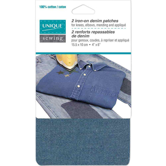 Unique Iron On Patch 2pk - Lt Denim 3040014