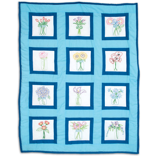 *9" Quilt Blocks - Antique Jars 650