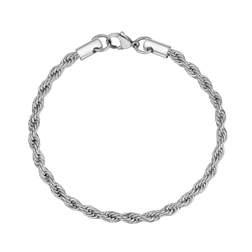 ARZ Bracelet - 4mm Rope Steel  7"