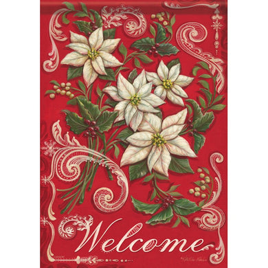 *EB Garden Flag - White Poinsettia