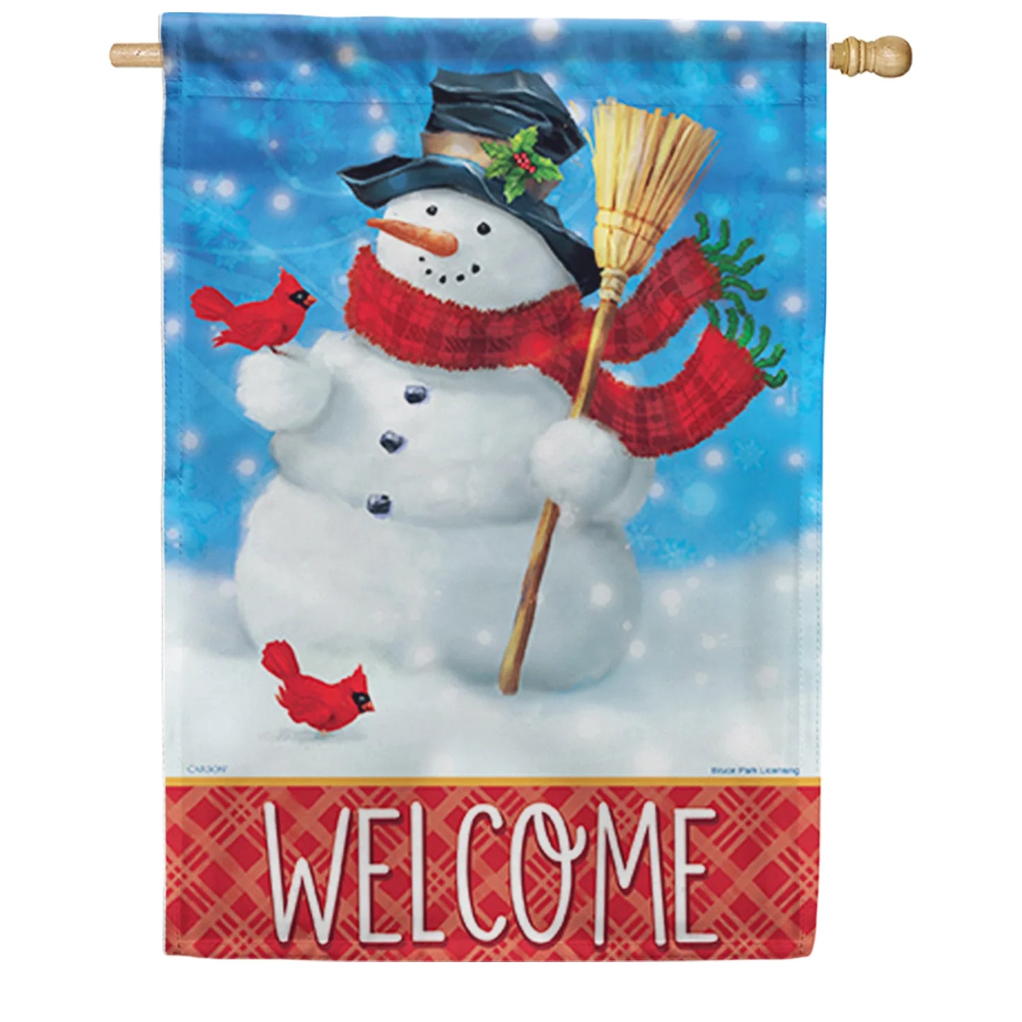 EB Lg Flag - Blustery Snowman