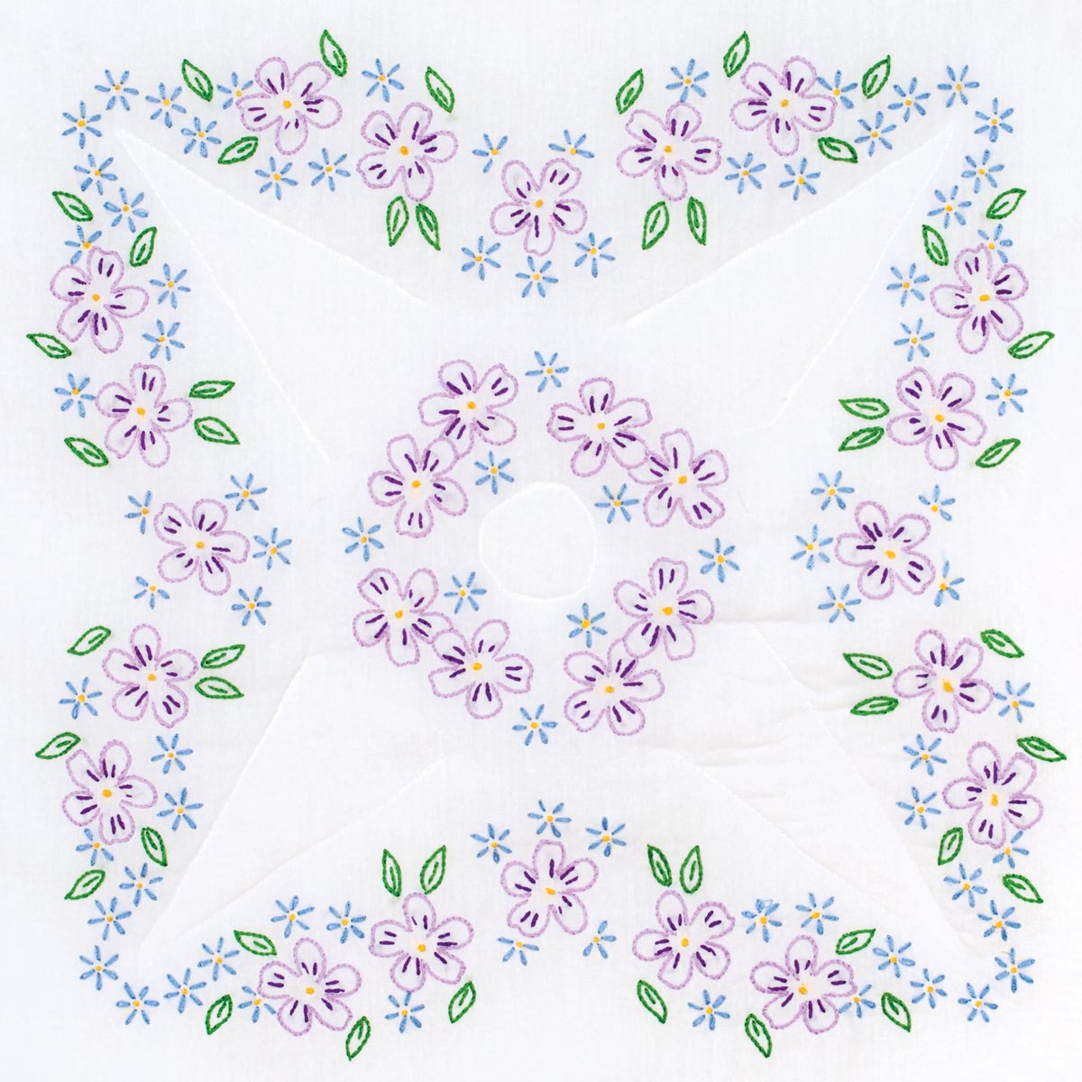18" Quilt Blocks - Lavender Flowers