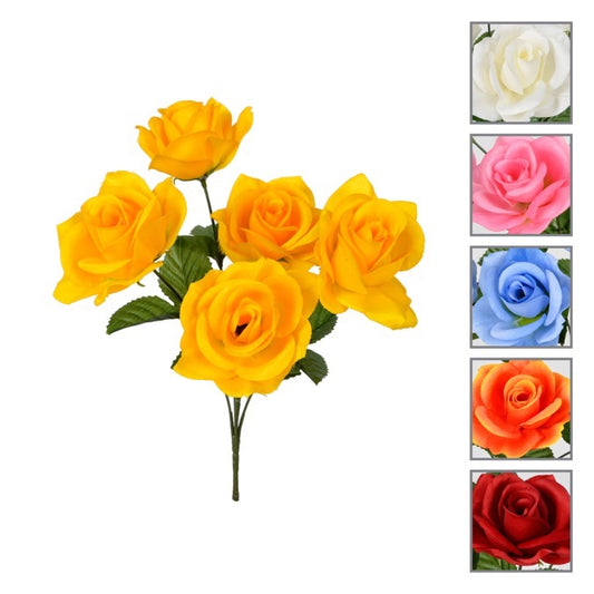 DD Satin Rose Bush 13" 5 Asst Colors