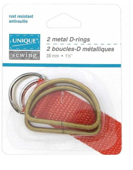 Unique D-Ring 1.5" - Ant. Gold 2pc 3036604