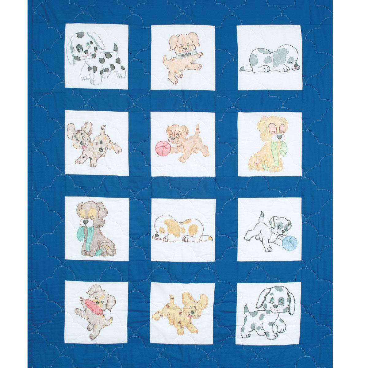 Nursery Quilt Block - Puppies 24