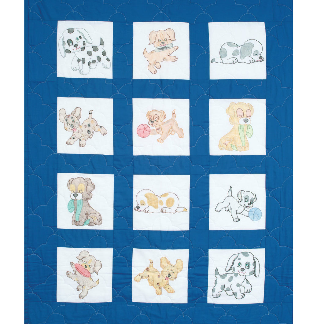 Nursery Quilt Block - Puppies 24