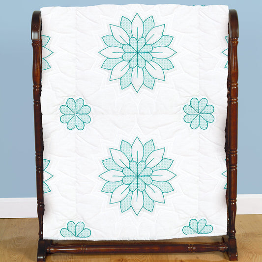 18" Quilt Block - Interlocking Mandla Flowers 632