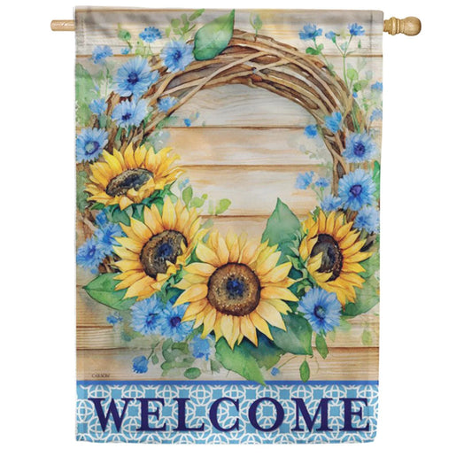EB Lg  Flag - Sunflower Wreath