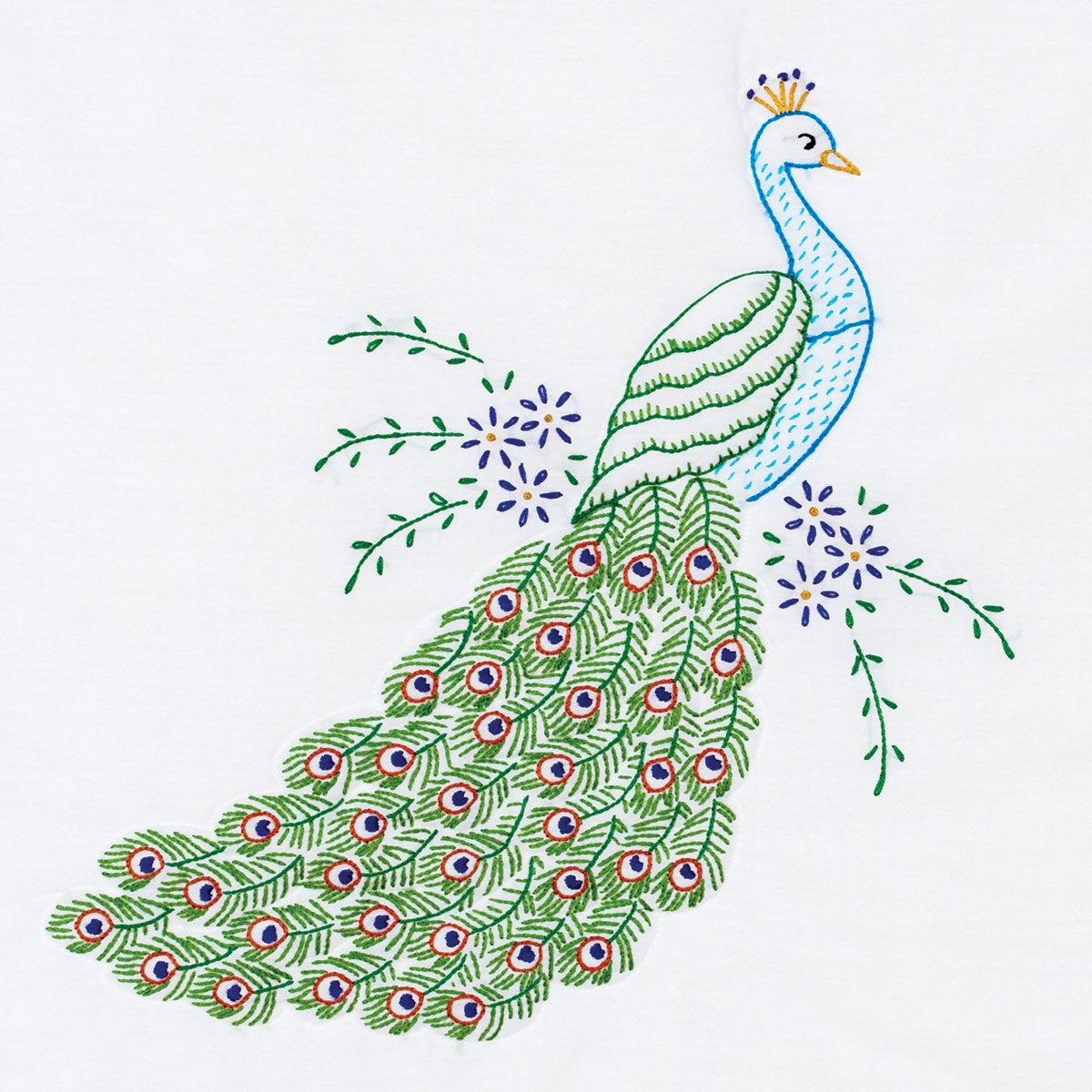 18" Quilt Block - Peacock 586