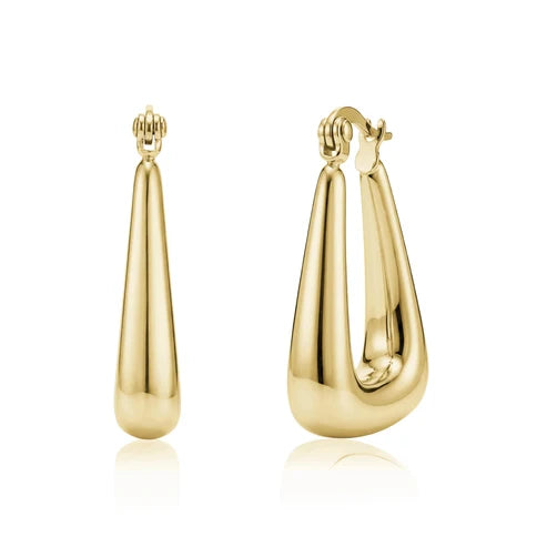 ARZ Earrings - Modern Teardrop Hoop Gold