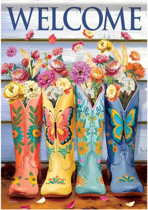 EB Large Flag - Cowgirls Floral 64876