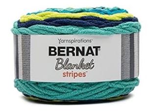 Bernat Blanket Stripes 300g - Acid Aqua 76049