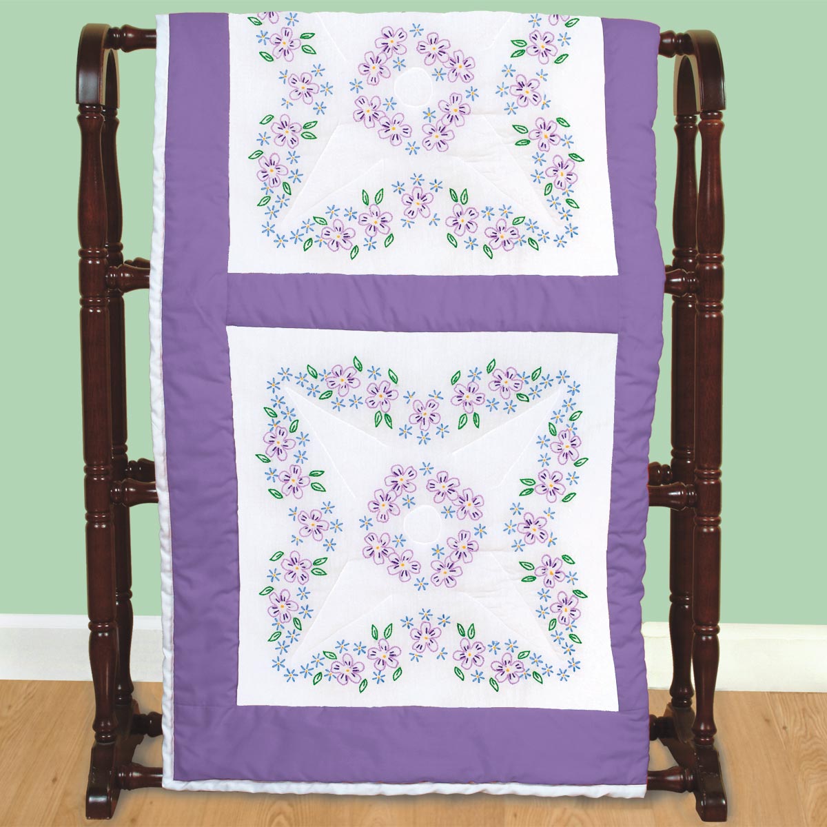 18" Quilt Blocks - Lavender Flowers