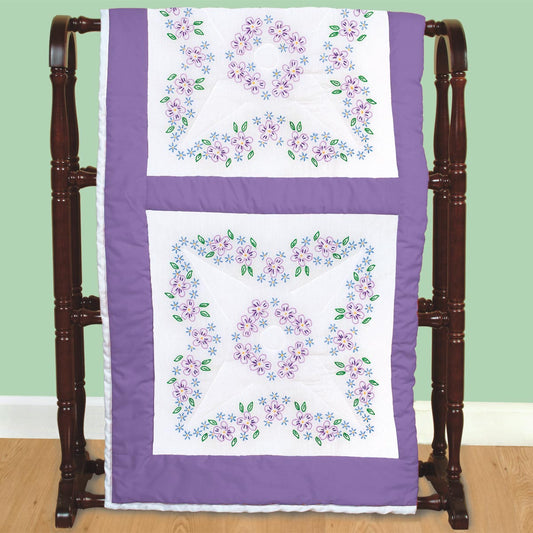 18" Quilt Blocks - Lavender Flowers
