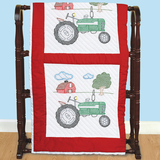 *18" Ant Quilt Blk - Tractor