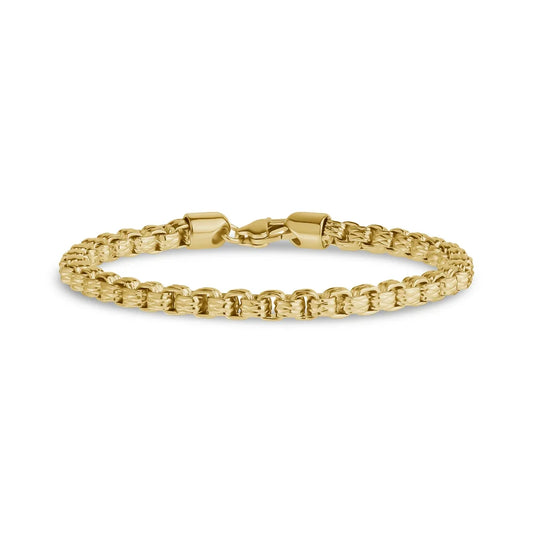 ARZ Bracelet - Gold Steel Rugged Box Link 8.5"