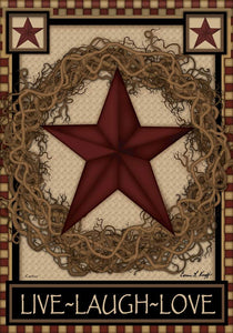 Garden Flag - Sm  Star Wreath
