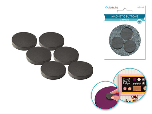 MC Magnetic Buttons On Mirror 25mm 6pc