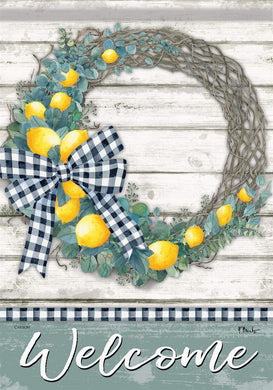 Lg Flag - Lemon Wreath