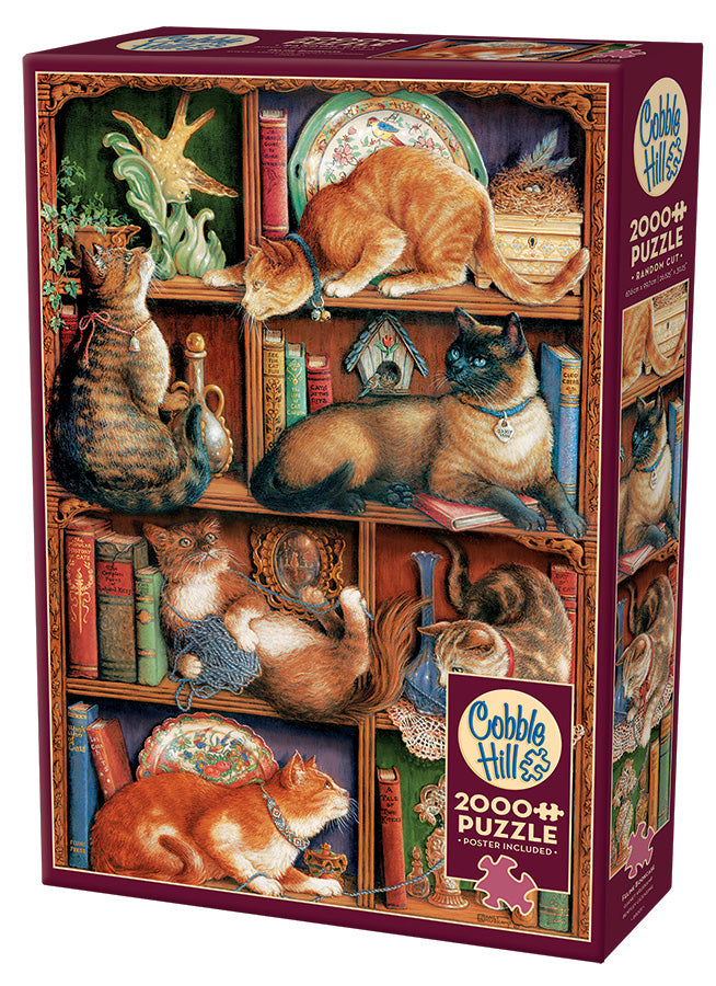 Puzzle 2000pc - Feline Bookcase