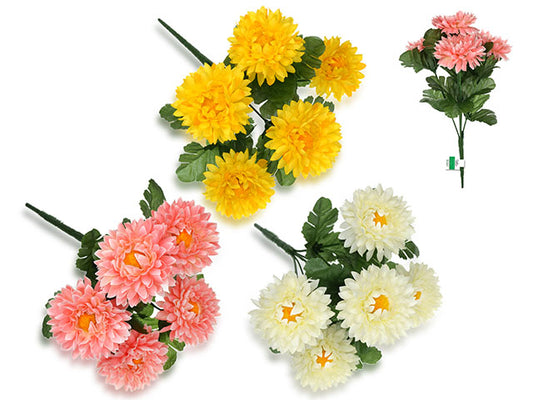 Mum Bush Assorted 5 Head 10.5"