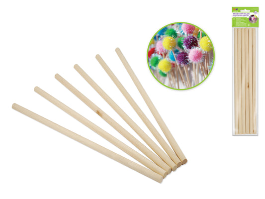 Natural Wooden Dowels 6pk
